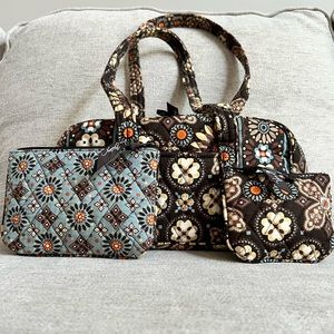 EUC Vera Bradley Canyon Pattern 100 Handbag Set